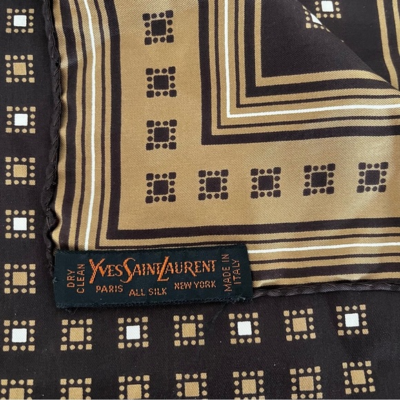 YSL Retro Silk Scarf Vintage EUC Circa 1980s - Picture 9 of 13
